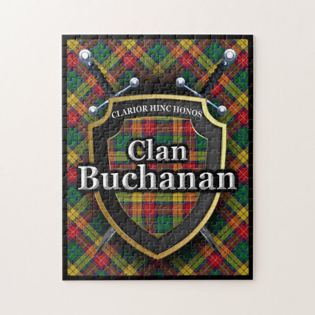 Puzzle Buchanan Clan Tartan épées et bouclier (Vertical)
