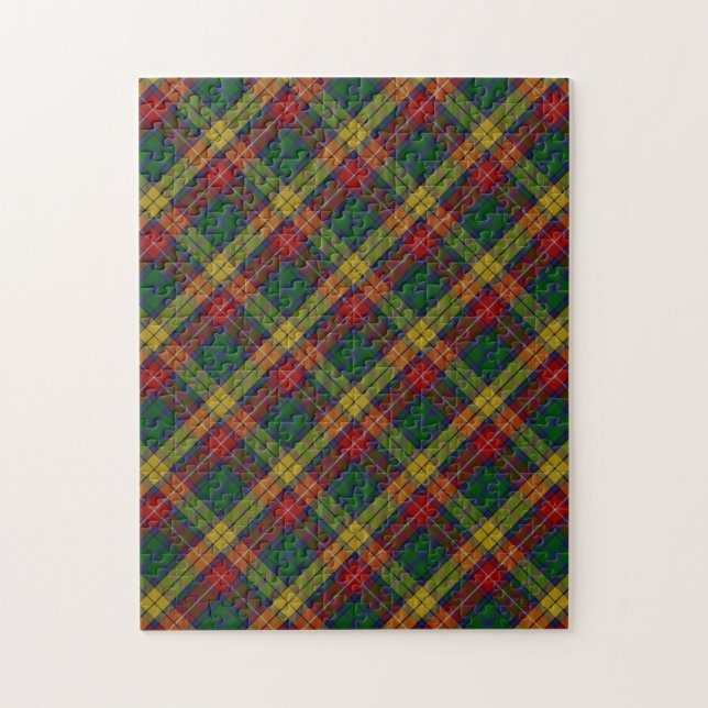 Puzzle Buchanan Clan Tartan Plaid Motif difficile (Vertical)
