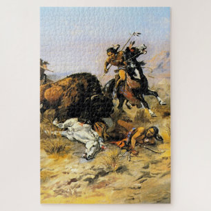 Puzzle “Buffalo Hunt” Cowboy Art by Charles Russell