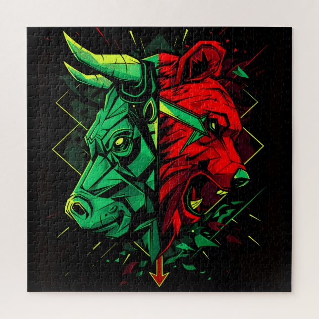 Puzzle Bull Bear Duel Forces (Vertical)