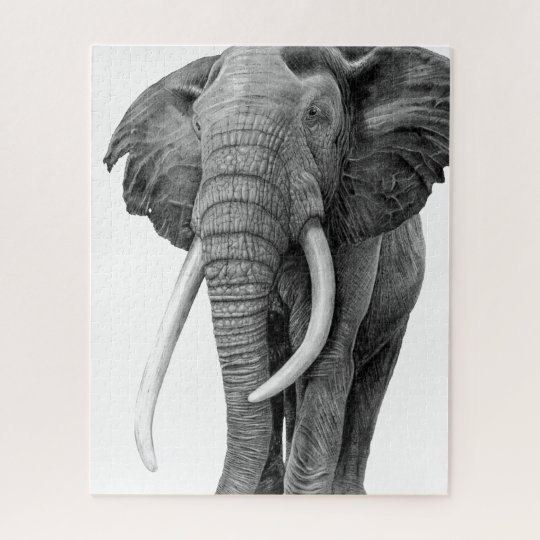 Puzzle Bull Elephant Dessin Au Crayon Zazzle Fr