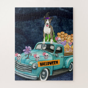 Puzzle Bull Terrier Halloween Truck nuit de peur