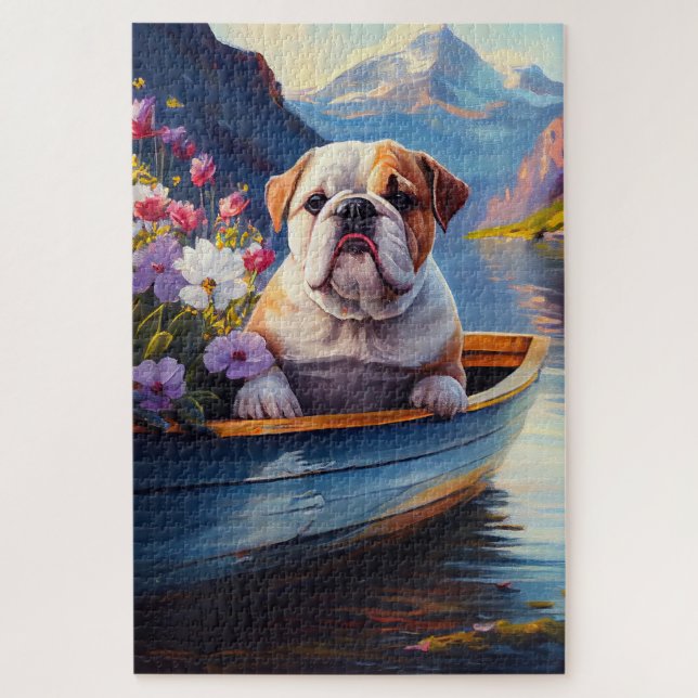 Puzzle Bulldog anglais sur une pagaie : une aventure Pitt (Vertical)