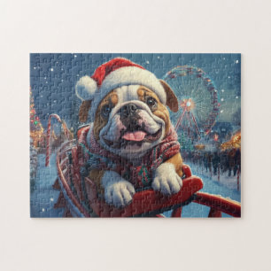 Puzzle Bulldog Roller Dessous de verre Noël