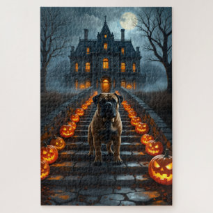 Puzzle Bullmastiff Manoir Hanté Halloween Art