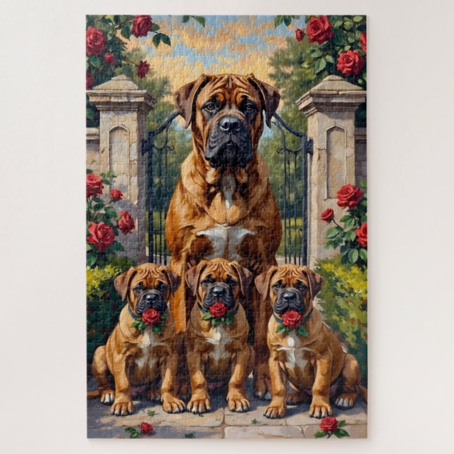 Puzzle Bullmastiff Roseraie Art (Vertical)