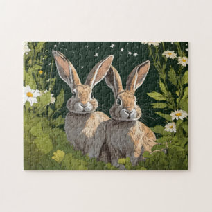 Puzzle Bunnies dans un champ