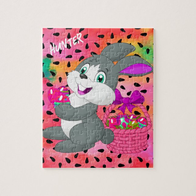 PUZZLE BUNNY AVEC OEUFS COLORÉS EN POULET JIGSAW (Vertical)