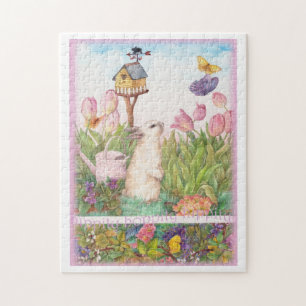 Puzzle Bunny de Whimsical dans le jardin de printemps