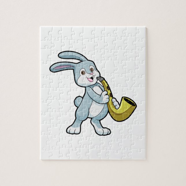 Puzzle Bunny en musique avec saxophone (Vertical)