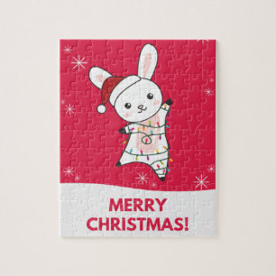 Puzzle Bunny Joyeux Noël Animaux d'hiver Lapins Jigsa