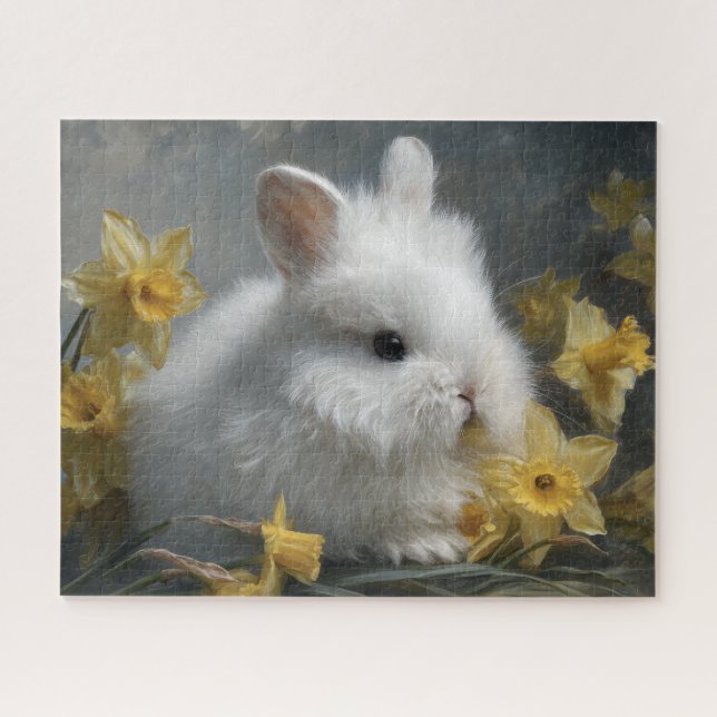 Puzzle Bunny with Daffodils  (Horizontal)