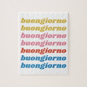 Puzzle Buongiorno Italien Bonjour Typographie Cute Retro