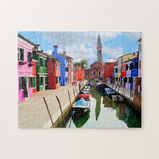 Puzzle Burano, Italie Maisons colorées italiennes & Canal (Horizontal)