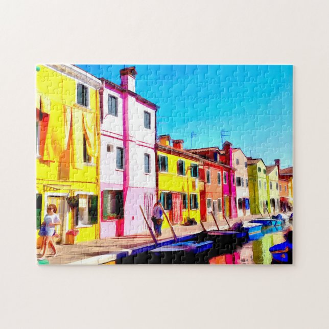 Puzzle Burano, peinture d'aquarelle de Venise (Horizontal)