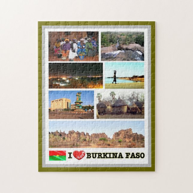 Puzzle Burkina Faso - I Love - (Vertical)
