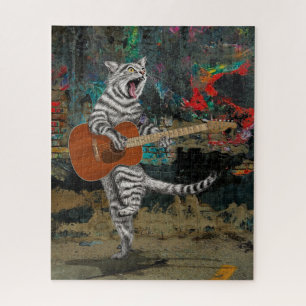 Puzzle Busker le chat guitare