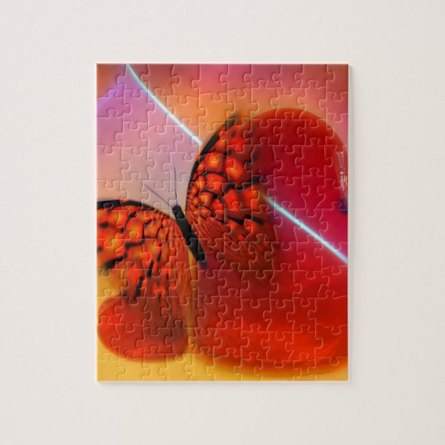 Puzzle Butterfly and Hearts (Vertical)