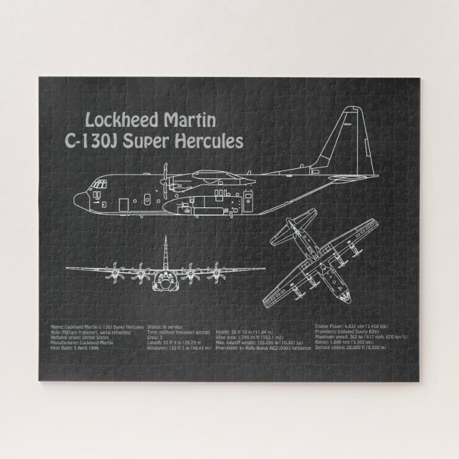 Puzzle C-130 Hercules - Plan directeur de l'avion PD (Horizontal)