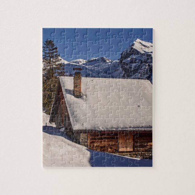 PUZZLE CABANE COUVERTE DE NEIGE (Vertical)