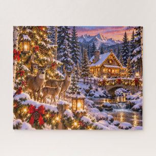 Puzzle Cabane de cerfs de Noël