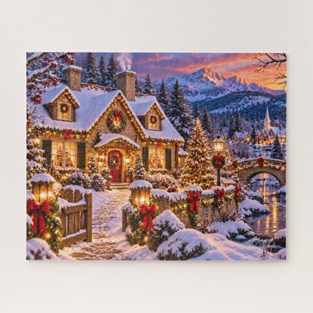 Puzzle Cabane de la montagne de Noël (Horizontal)