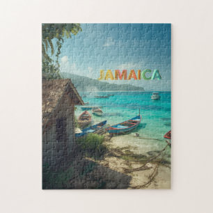 Puzzle Cabane de pêche et petits bateaux