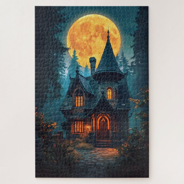 Puzzle Cabane de sorcière éclairée par la lune  (Vertical)