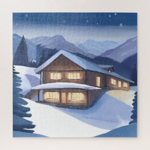 Puzzle Cabane en rondins dans les montagnes