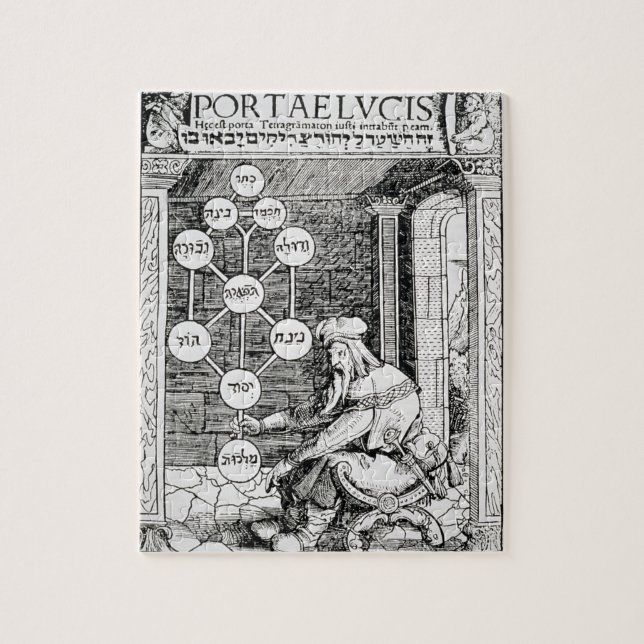 Puzzle Cabbalist juif tenant un sephiroth, copie d'un I (Vertical)