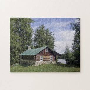 Puzzle Cabine de rondin dans les pins