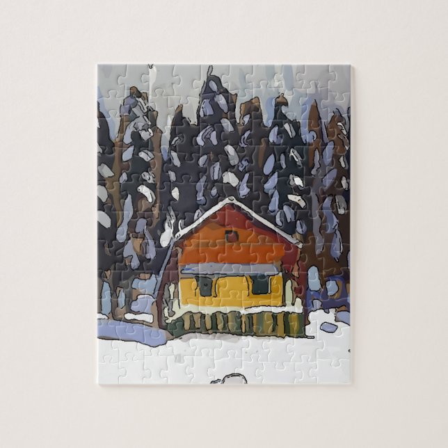 Puzzle Cabine En Neige (Vertical)