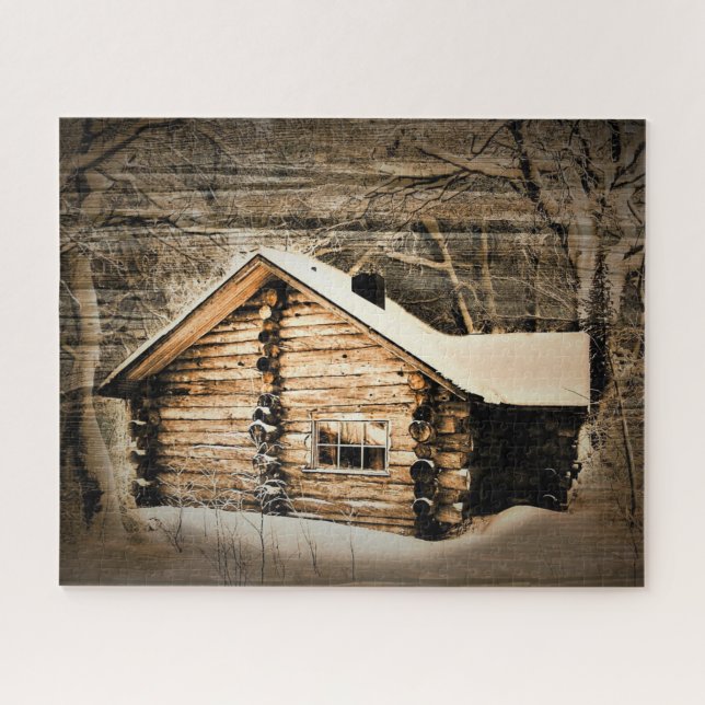 Puzzle Cabine Rustique En Bois Dans La Nature (Horizontal)