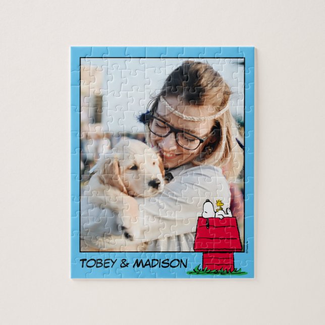 Puzzle cacahuètes | Snoopy & Woodstock | Ajouter votre ph (Vertical)
