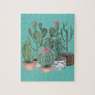 Puzzle Cactus aquarelle.