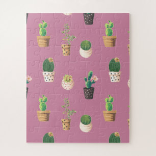 Puzzle Cactus Succulents à Dessrt Vert dans les pots