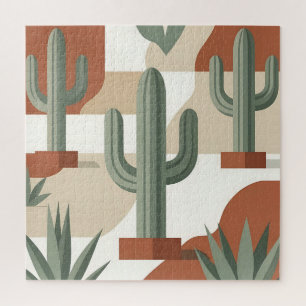 Puzzle Cactus vert sauge moderne Terracotta Désert