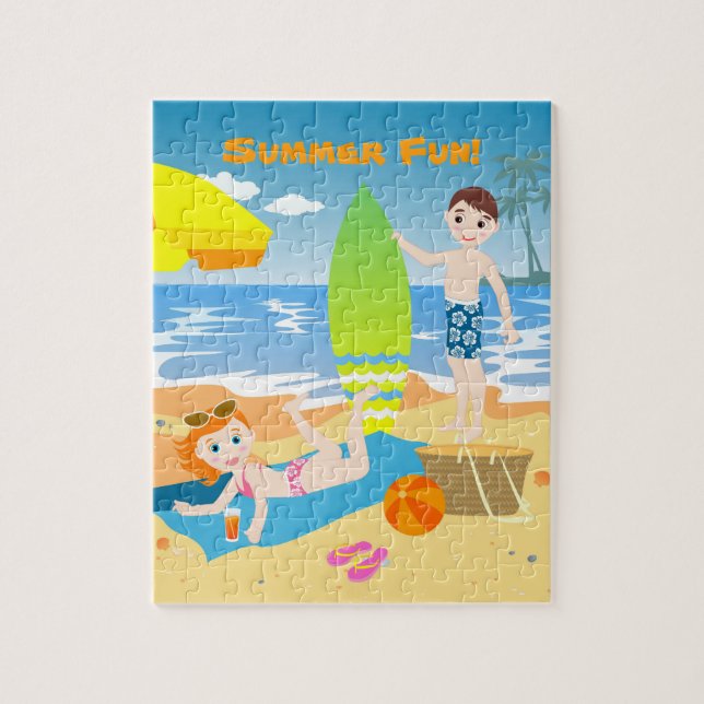 Puzzle Cadeau anniversaire de enfant de plage (Vertical)