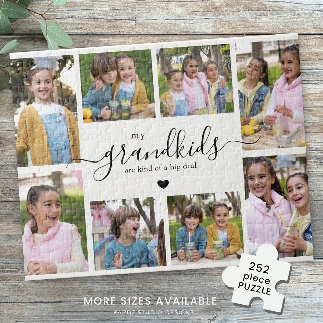 Puzzle Cadeau de collage de photos de petits-enfants pour (Add your own photos, customize text, or leave as is, and choose size.)