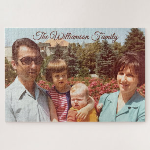 Puzzle Cadeau de famille personnalisé avec photo et nom d