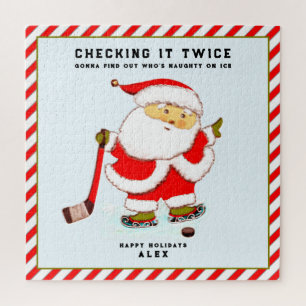 Puzzle Cadeau de joueur de hockey personnalisé