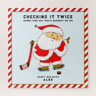 Puzzle Cadeau de joueur de hockey personnalisé