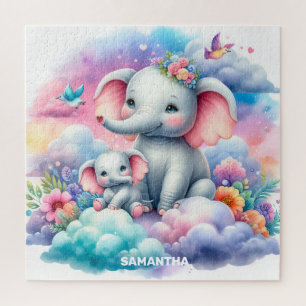 Puzzle Cadeau de jour personnalisé de la mère avec bébé é