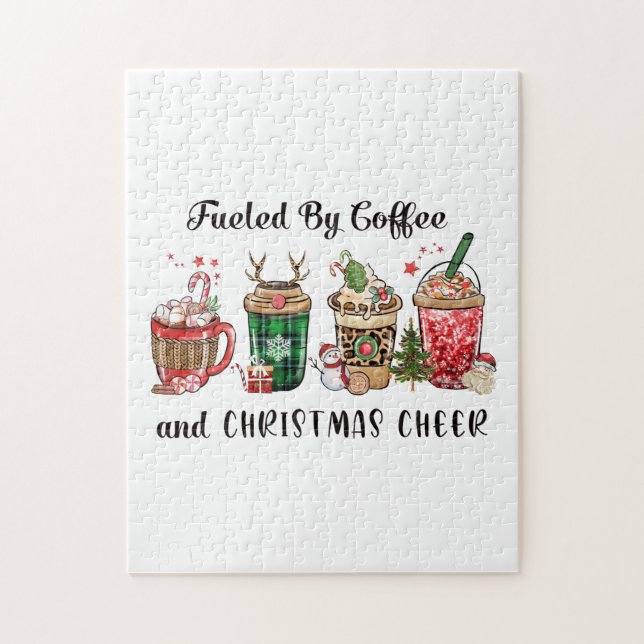 Puzzle Cadeau De Noël Alimenté Par Café Et Soirée De Noël (Vertical)