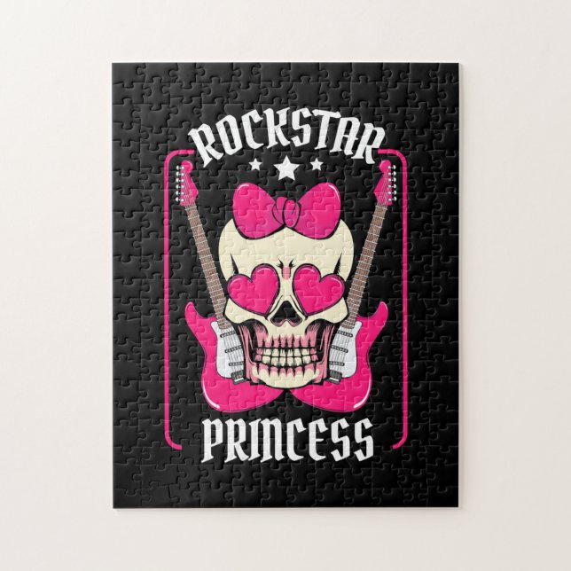 Puzzle Cadeau de Noël | Crâne de Princesse Rockstar (Vertical)