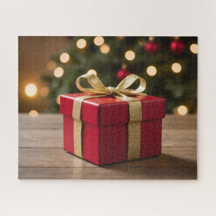 Puzzle Cadeau de Noël rouge et or