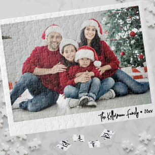Puzzle Cadeau de photo de famille personnalisé Simple Scr