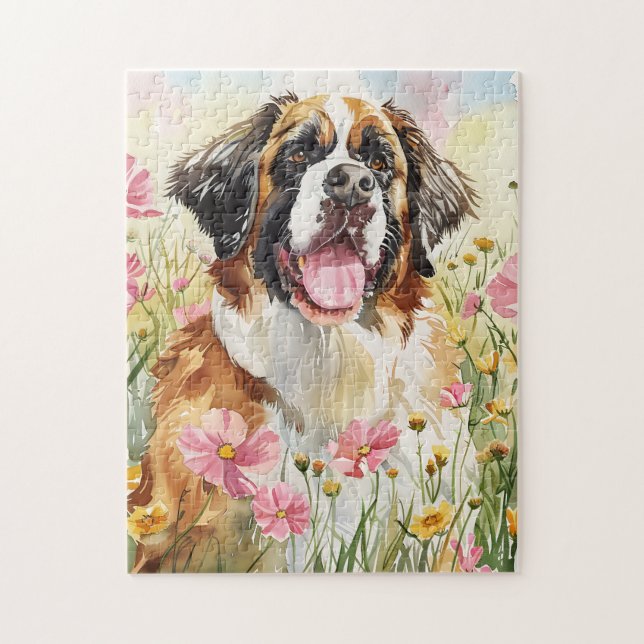 Puzzle – Cadeau de puzzle du chien Saint-Bernard (Vertical)