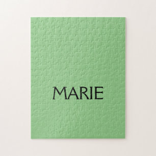 PUZZLE CADEAU DE TEXTE AJOUTEZ VOTRE NOM VERT MINIMAL SIM