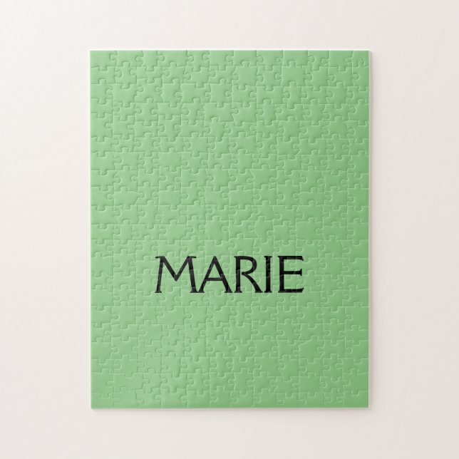 PUZZLE CADEAU DE TEXTE AJOUTEZ VOTRE NOM VERT MINIMAL SIM (Vertical)